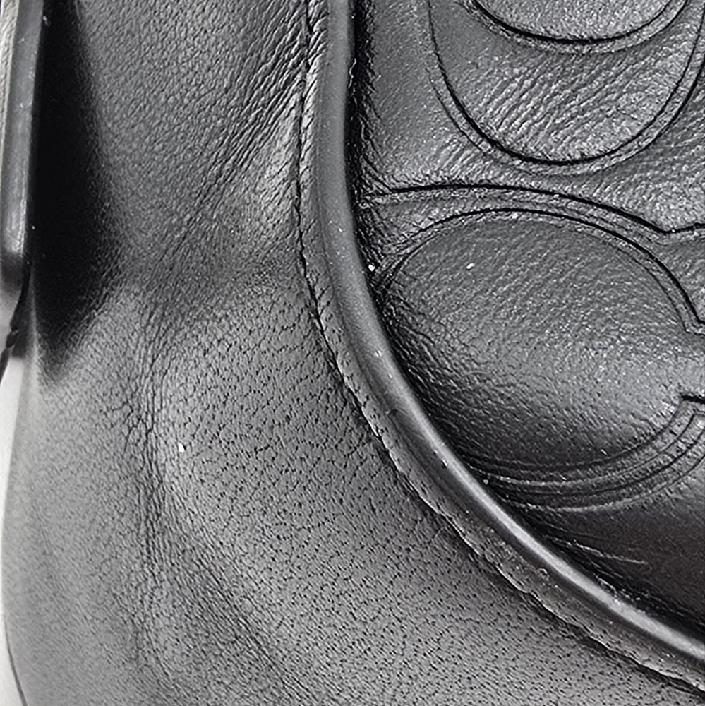 Coach Camera Bag w/ Signature Embossed Leather in Black, EUC - Picture 6 of 15